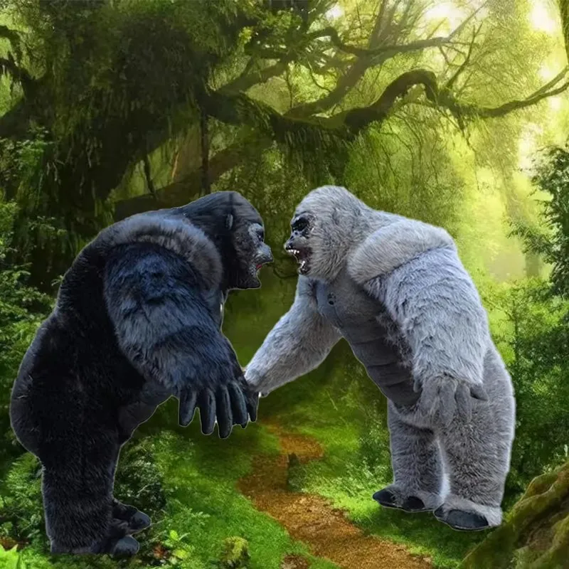 2,6 m Lagre Gorilla aufblasbares Maskottchen-Kostüm, Plüsch-Cartoon-Figur, Cosplay-Anzüge, Halloween, Kostüm, Party, Tier, Karneval, P