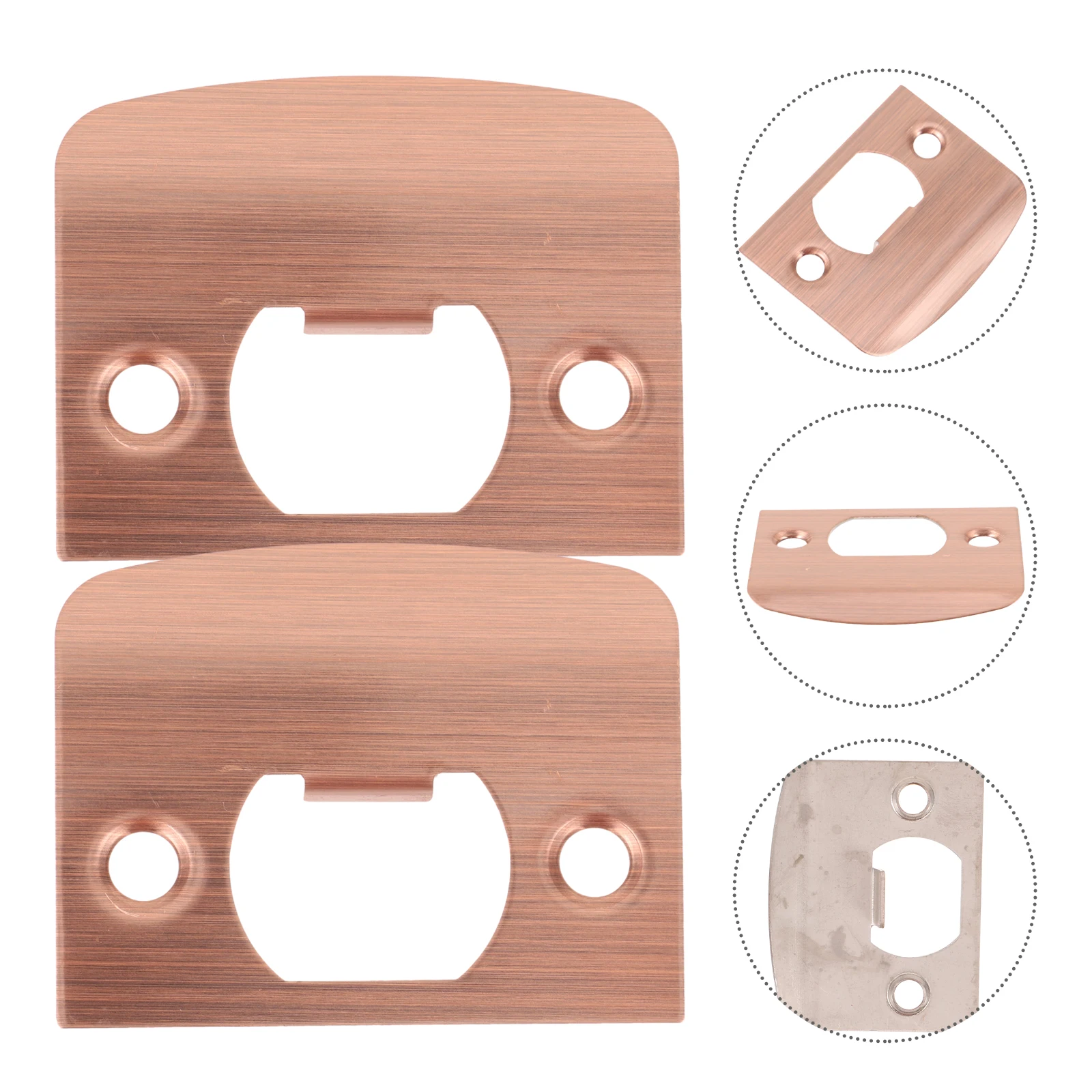

4 pcs Stainless Steel Deadbolt Strike Plate Door Latch Striker Guard Metal Room Door Lock Tongue Guide Bronze Finish
