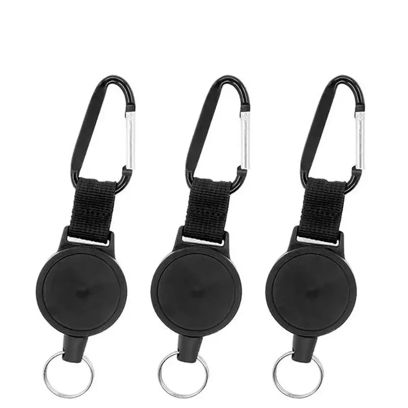 68CM Retractable Key Chain Tactical Burglar Chain Key Ring Recoil Sporty Camping Hung Waist Packs Anti Lost Ski Pass ID Card