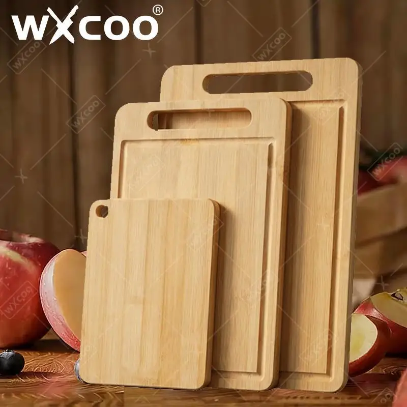 WXCOO Double-Sided Chopping Board Kitchen Tools Bamboo Cutting Board Household Bamboo Board Natural Moso Bamboo Anti-Mold