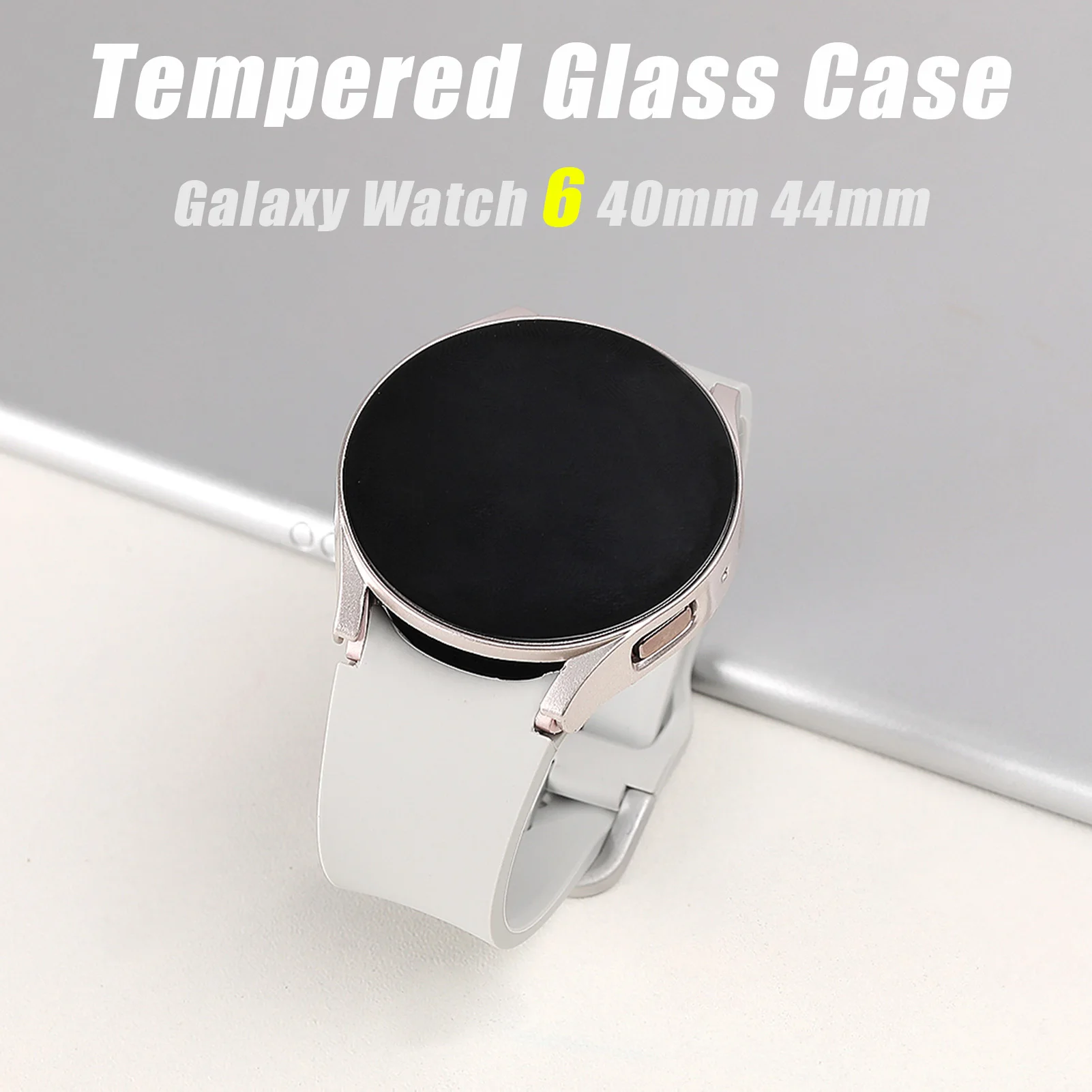 Tempered Glass+Privacy case for Samsung Galaxy watch 6 44mm 40mm PC Anti-Spy Shockproof Overall Protective Cover galaxy watch 6