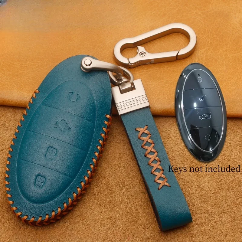 

For BYD Yang Wang U8 U9 2023-24 Leather Car Key Bag Case Wallet Holder Key Cover Key Chains Car Accessories