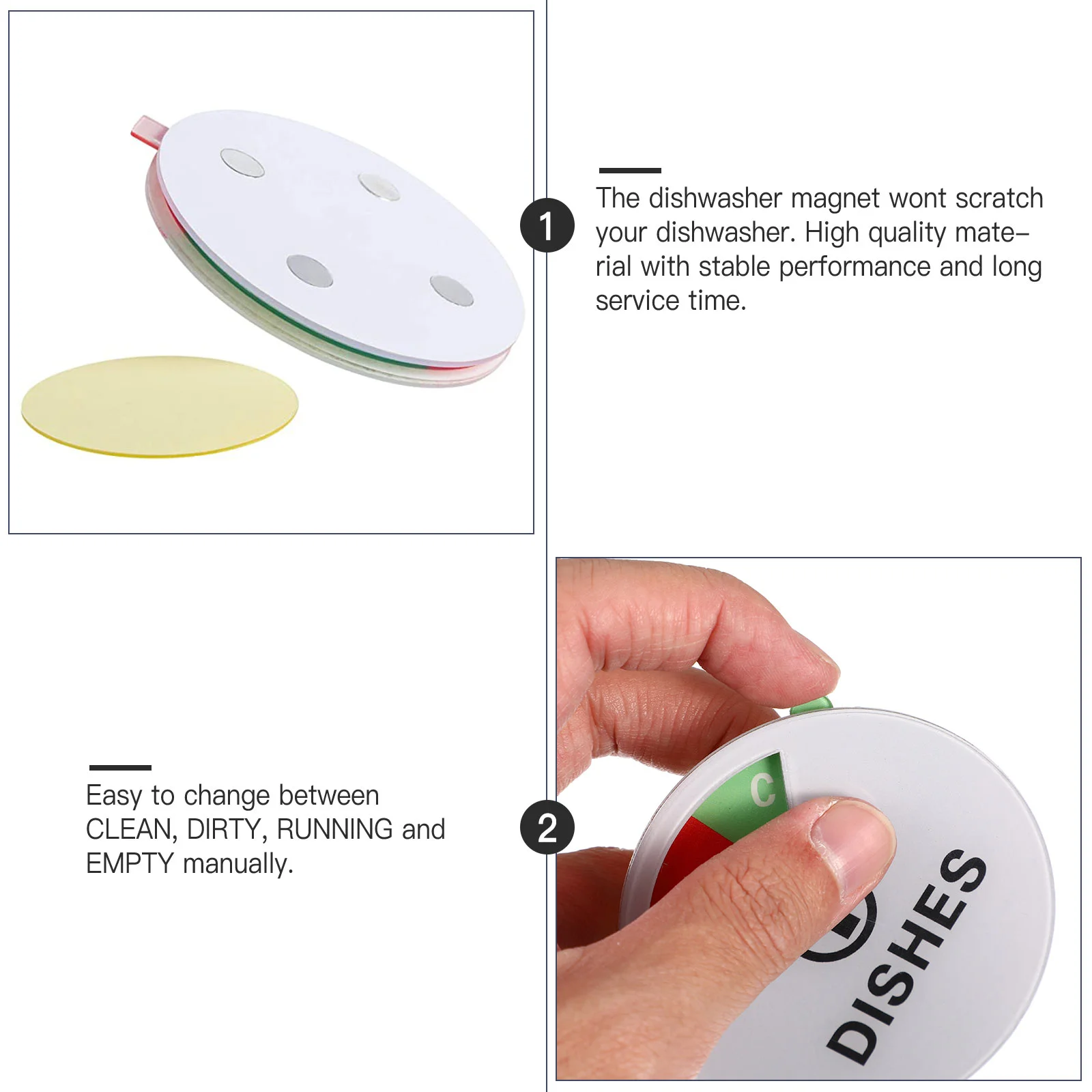 Plant Magnets Dishwasher Identification Plate Waterproof Stickers Indicator for Refrigerator Grey