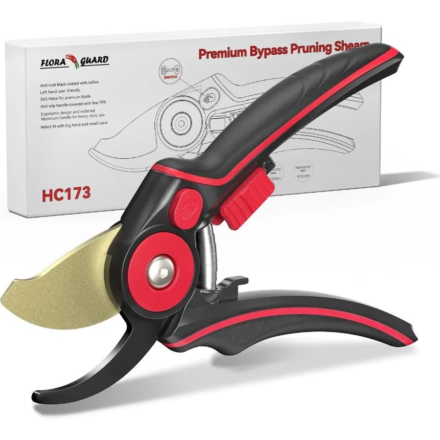 

Pruning Shears with SK5 Steel Blade Garden Shears Heavy Duty Tree Trimmers Garden Clippers with Ergonomic Handle Hand Pruners f