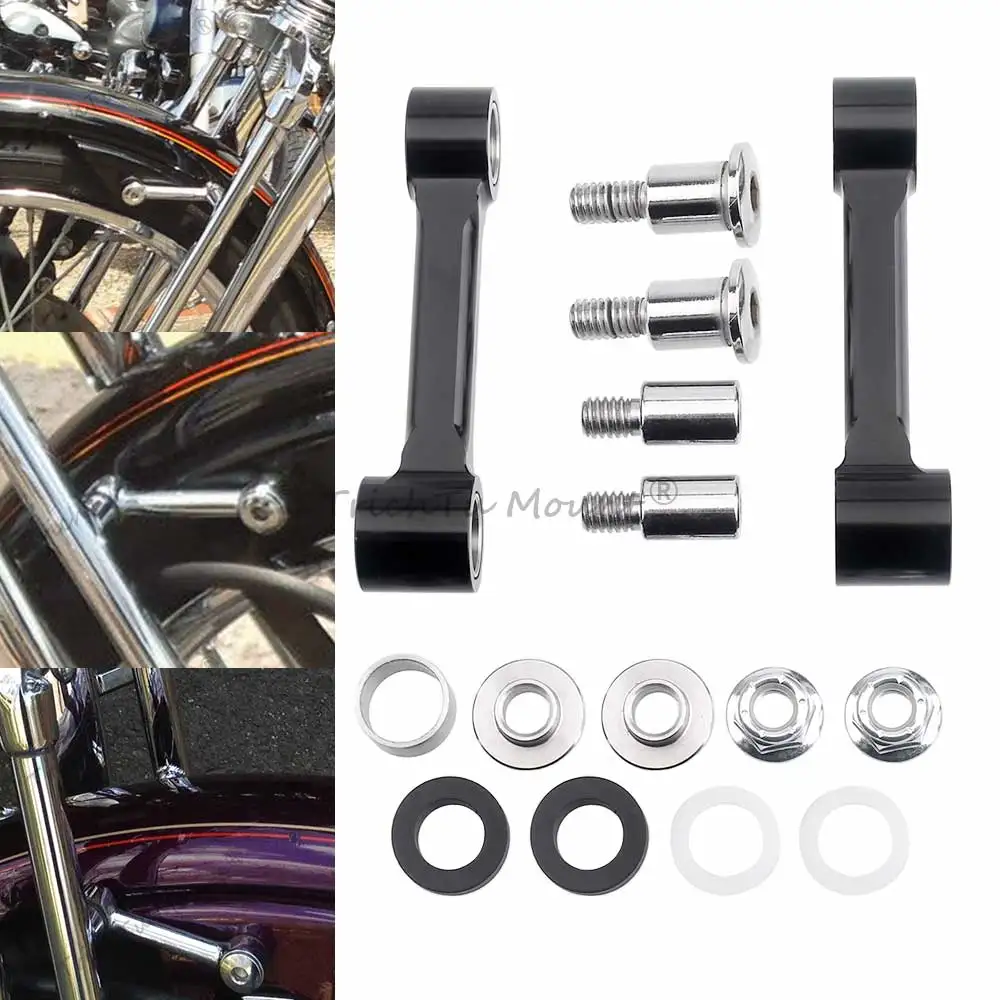 Für Harley Davidson 1993–2006 Softail Springer FXSTS Motorrad schwarze vordere Kotflügelhalterung mit notwendigem Zubehör