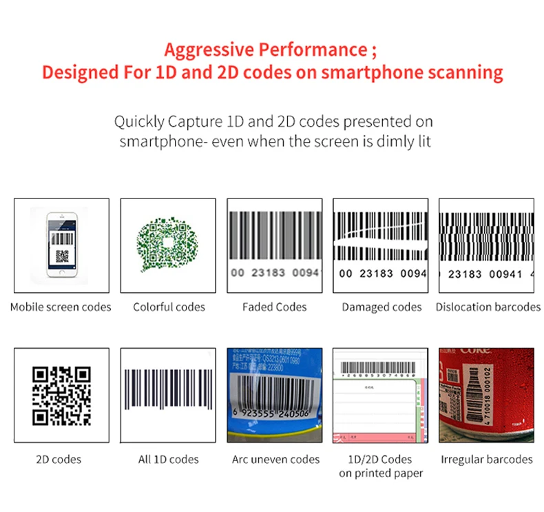 EP9500 2D Fixed Mount Barcode Scanner Embedded QR Code Reader USB Kiosk POS Terminal Access Control Vending Machine Stock