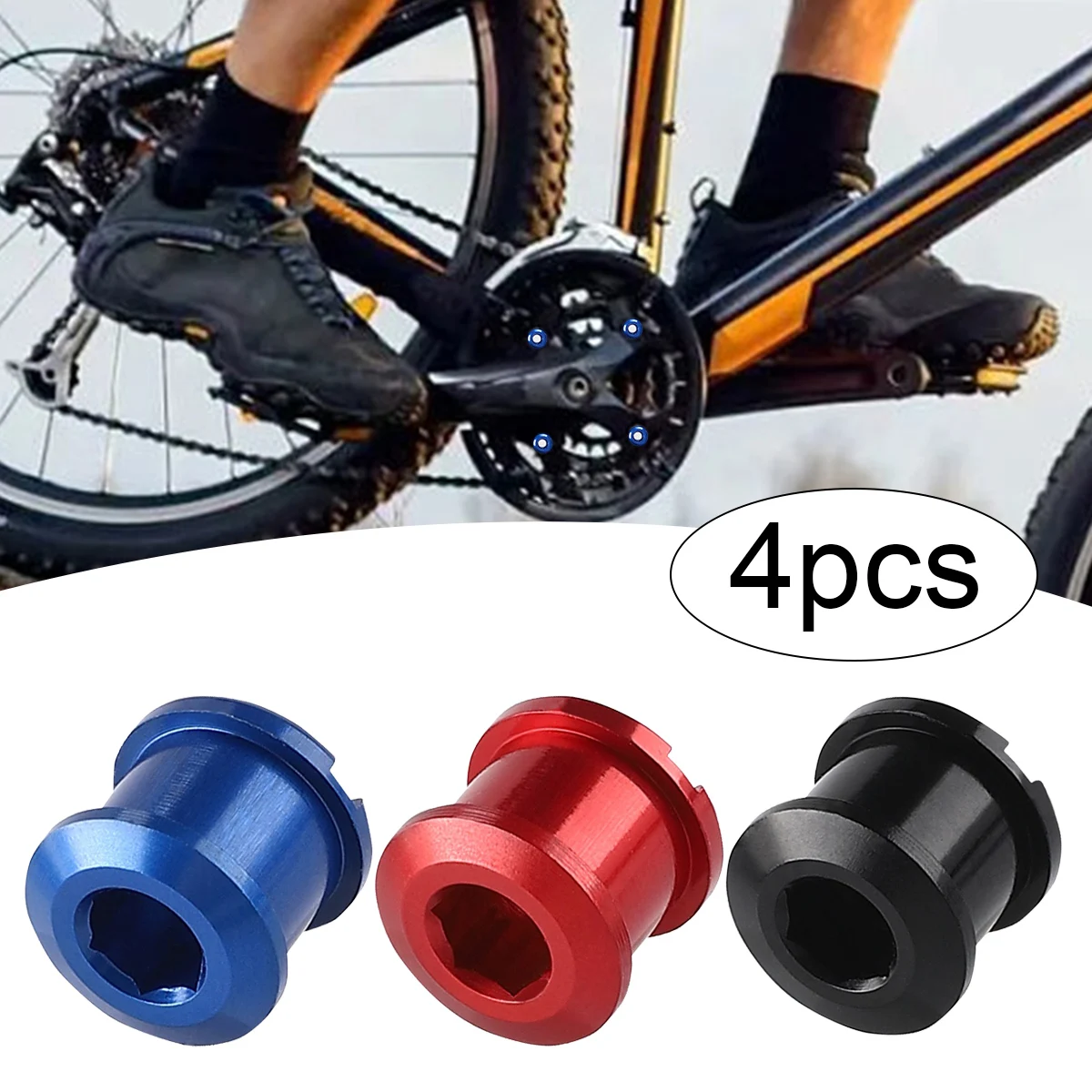 

Black/Red/Blue 4Pcs Mountain Bicycle Double Bolts For Road Bike Chainwheel Crankset Screw