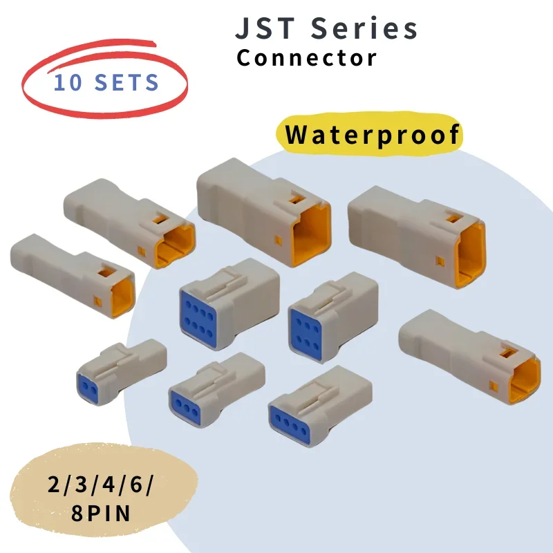 10 sets JST JWPF LED Automotive Wiring Harness 04T-JWPF-VSLE JST 03R JST-02T 02R 06T 08T  Light Strip Motorcycle Connector