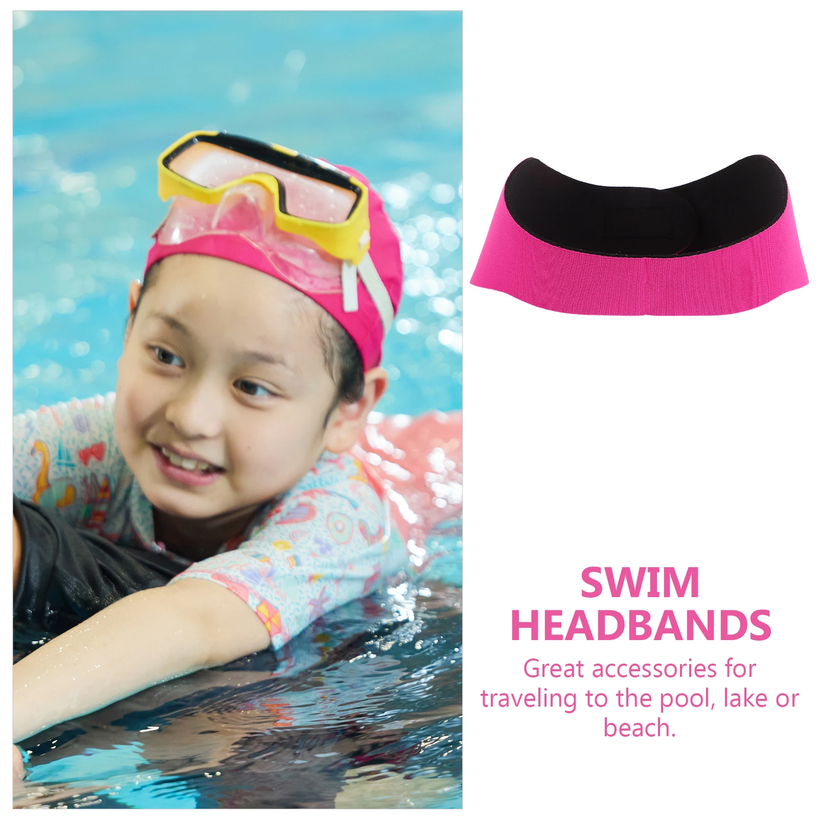 

Headband Waterproof Ear Belt for Swimming Swiming Ears Rosy Children's Straps Protection Miss