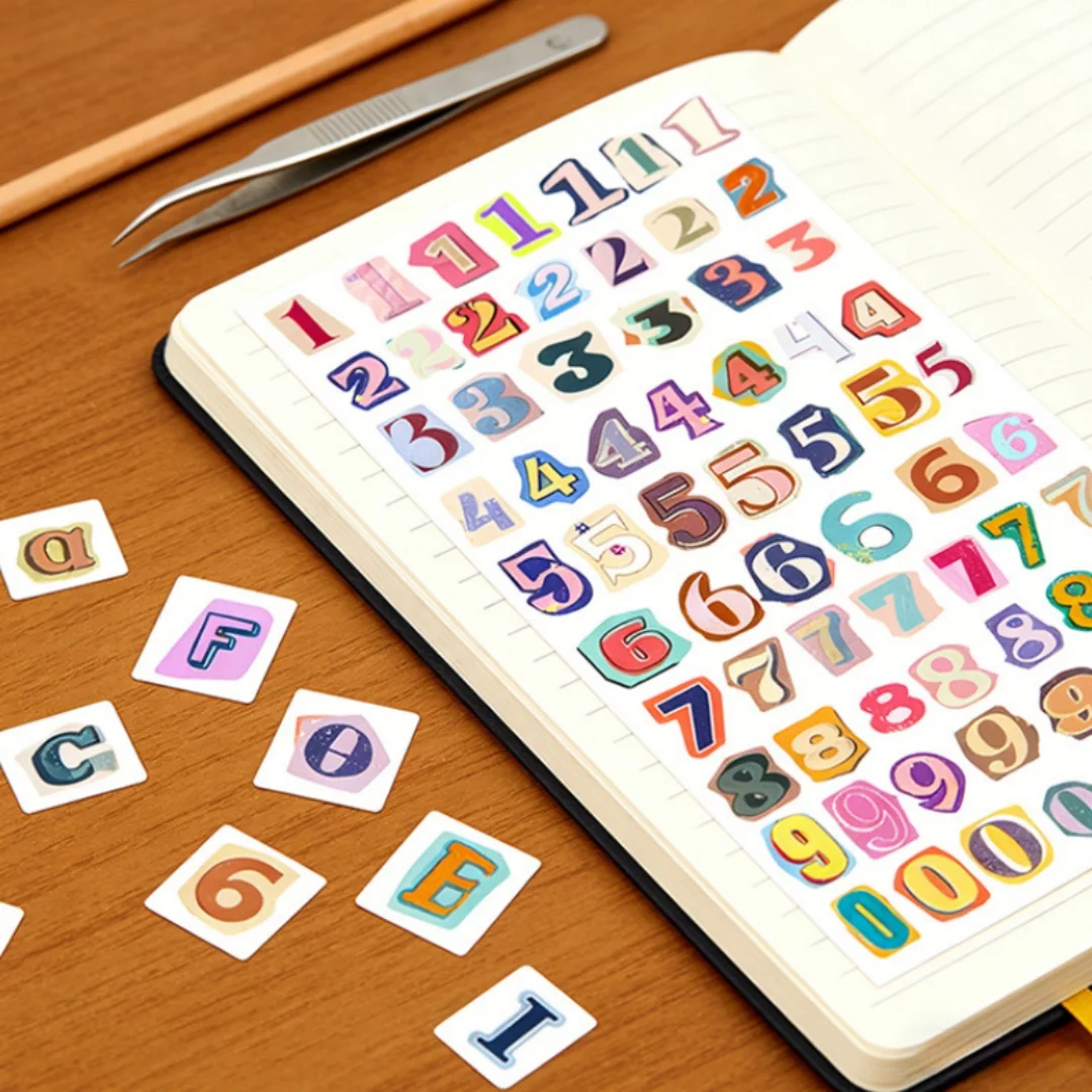 Diy Craft Stickers Decorative Vintage Alphabet Stickers Journal Alphabet Stickers Pre-Cut Scrapbooking Sticker Set For Diy