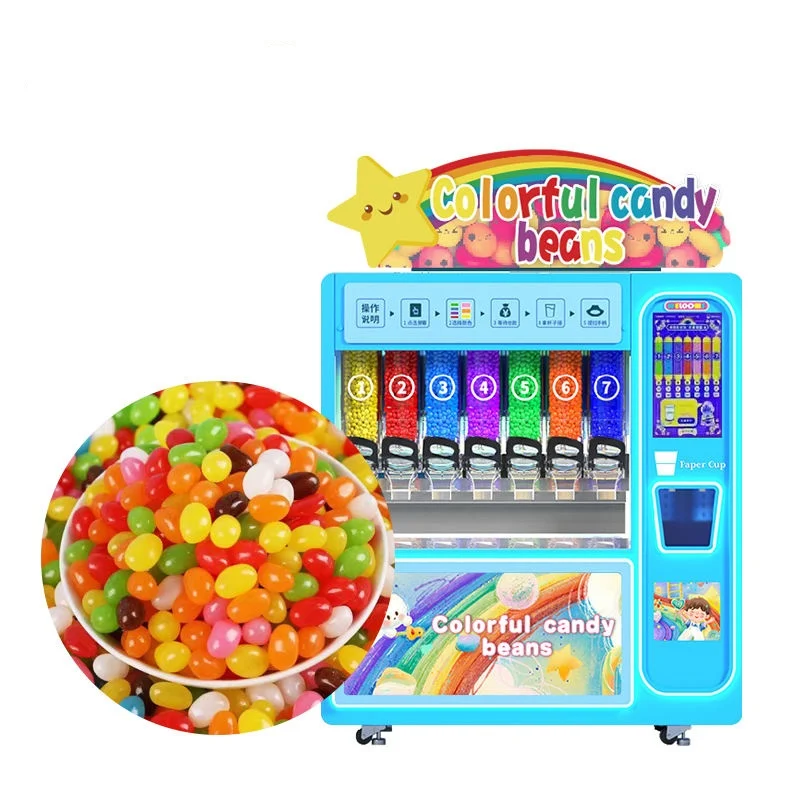 Chocolate Sugar Beans Candy Vending Machine Coin Bill Card Payment Automatic Candy Dispenser Vending Machine for Sale