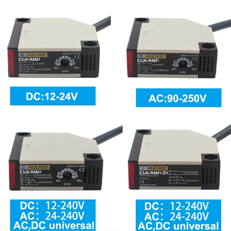 4mm Sensing Distance E3JK-R4M1 DC12-24V / AC90-240V Infrared Sensor Mirror Reflection Feedback Induction Photoelectric Switch