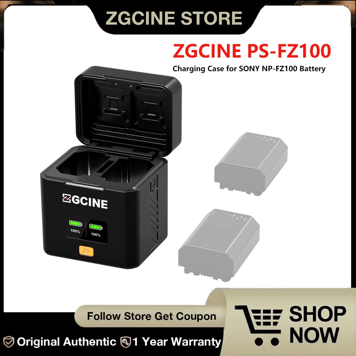 ZGCINE PS-FZ100 Charging Case for SONY NP-FZ100 Battery,ZG ps fz100.