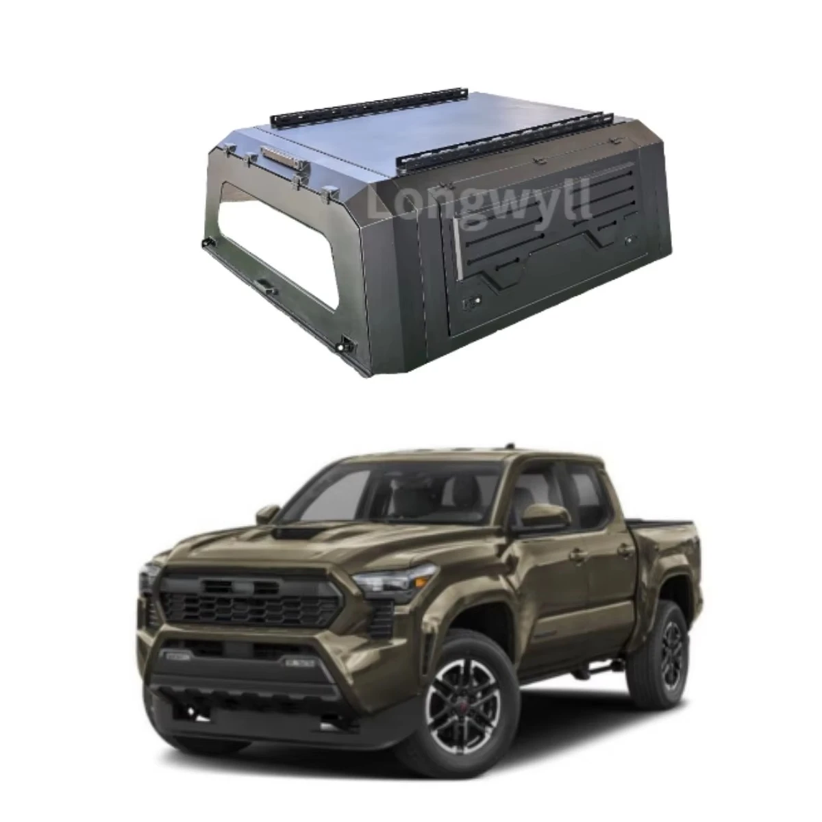 

Waterproof Anti-Rust Aluminum Pickup Truck Canopy for Tacoma Truck Bed Camper Shell Heavy-Duty Smart Locking