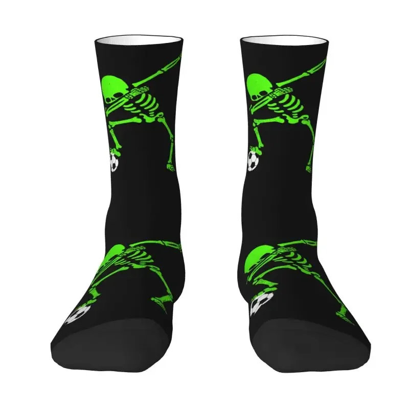 Halloween Dabbing Skeleton Football Mens Crew Socks Unisex Funny Soccer Ball Spring Summer Autumn Winter Dress Socks