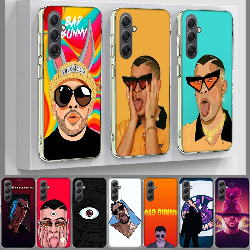 B-Bad B-Bunny Cover For Samsung A54 A34 A24 A14 A53 A33 A23 A13 A52S A32 A22 A12 Phone Galaxy A03 A04 A02S A42 A73 TPU Case