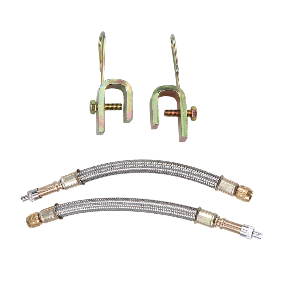 

2pcs Steel Tyre Stem Extension Adaptor Durable Copper Nut Aluminum Clip Tire Repair Tool For Trucks Rvs Campers Trailers