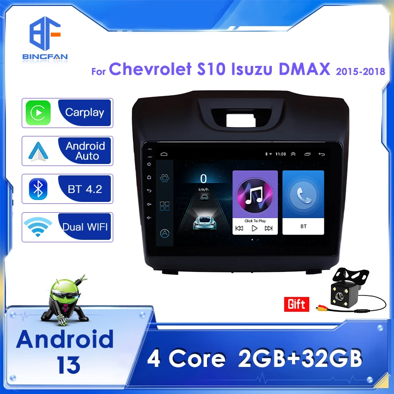 BINGFAN 2G 32G Car Player 4 Core 9 Inch In Dash Car Radio Android For Chevrolet S10 Isuzu DMAX 2015 2016 2017 2018 with Carplay