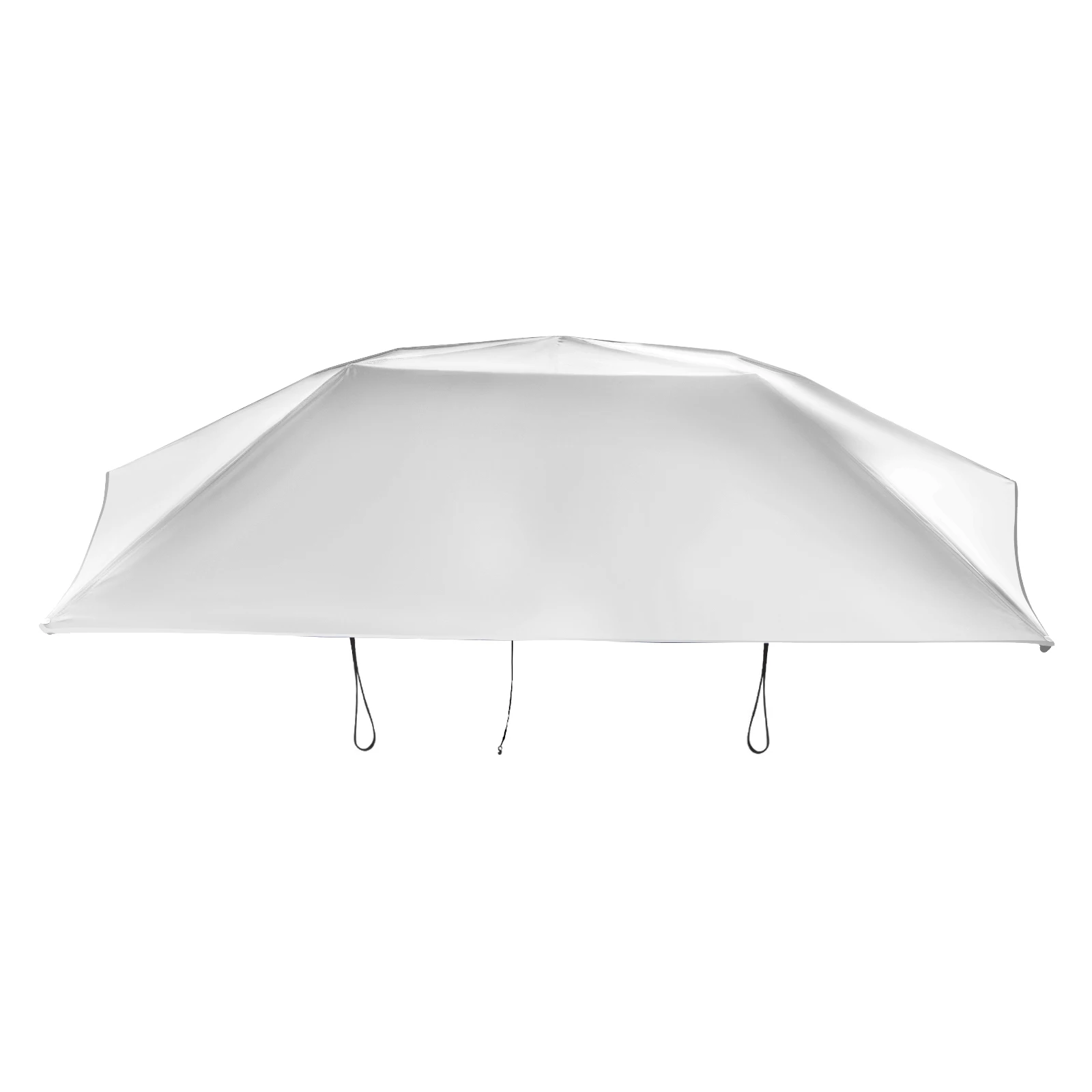 Semi-Automatic Car Canopy, Silver Grey Portable Car Tent With Suction Cups & Windproof Ropes, UV Protection Waterproof Carport Cover for SUV Sedan