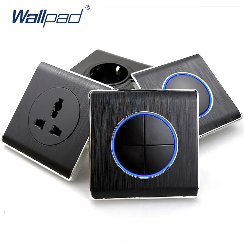 

WALLPAD Textured Plastic Wall Light Switch 1/2/3/4 Gang Circle LED Brushed Panel Modern Design, Reliable Performance