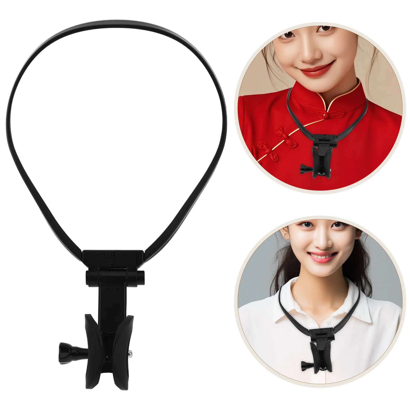 

Neck Hanging Mic Holder Adjustable Metal Microphone Support For Magician Musician Live Streaming Stage Performance