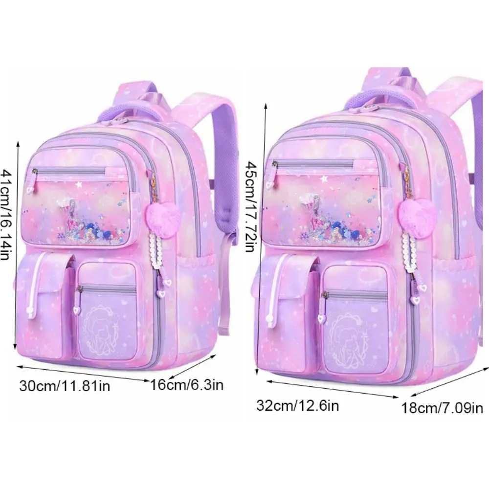 Side-Open Children Backpack Oxford Multiple Pockets Shoulders Bag Refrigerator Style Door Opening Commute Student School Bag