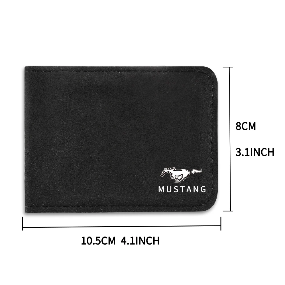 Hub Cap Mustang Logo Car Driver License Holder Leather Car Document Organizer Wallet For Focus Ford Mk7 Fiesta Everest Ranger