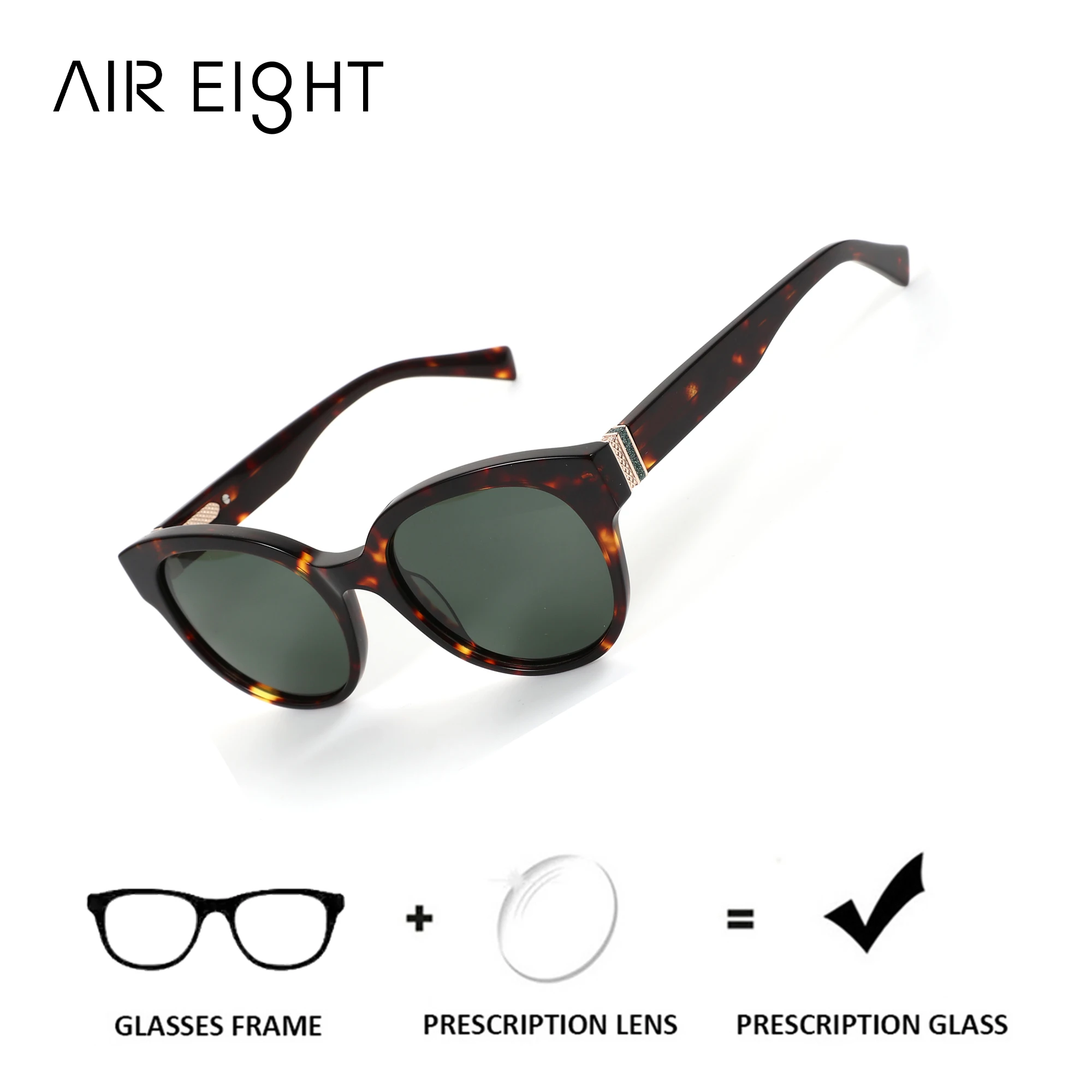 AIREIGHT Butterfly Acetate Prescription Sunglasses For Women Polarized UV400 Myopia Optical Sun Glasses Progressive Shades