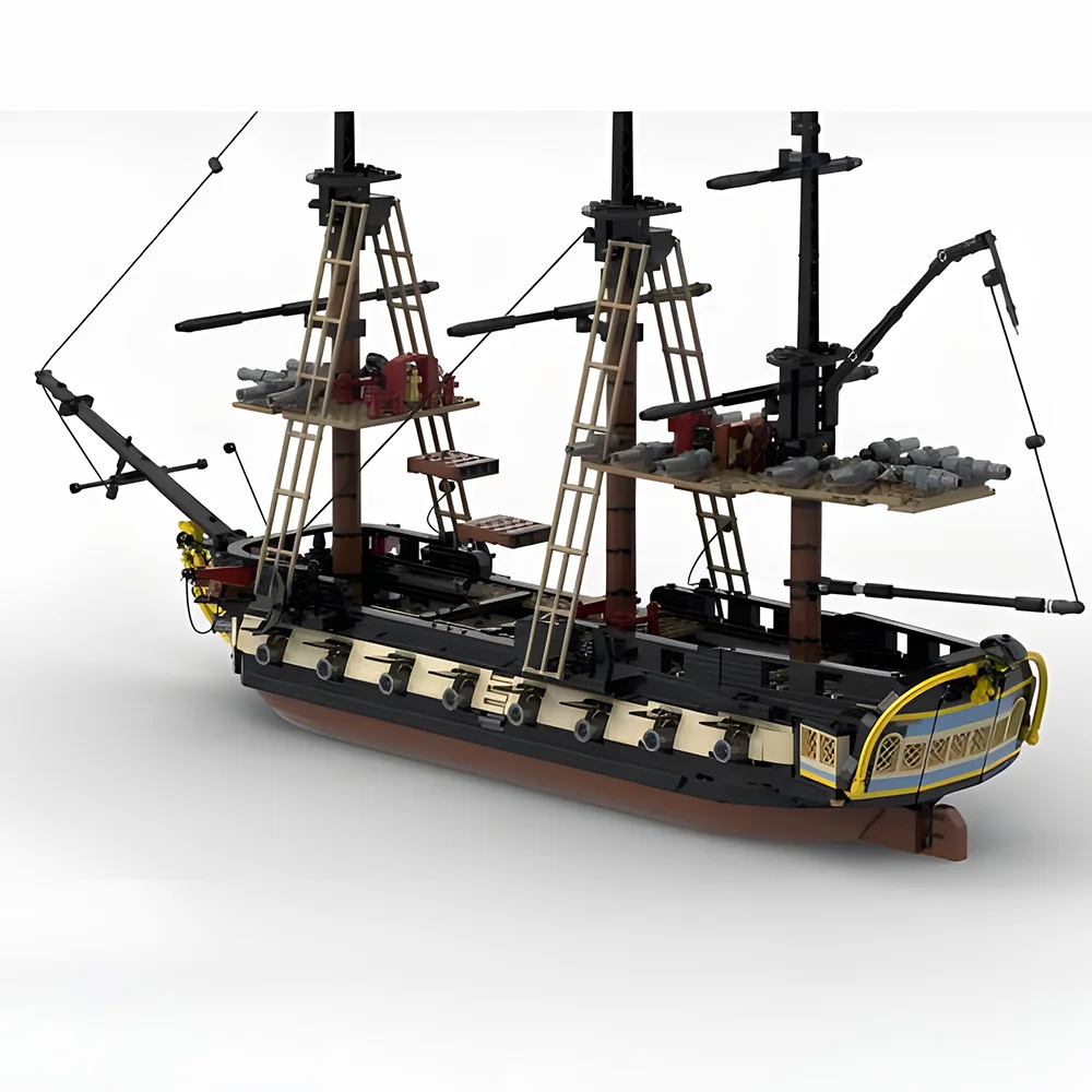 1901PCS Moc Building Blocks Pirates Flag Military Model Privateer Frigate Technical Bricks Toys For Childr Holiday Gift