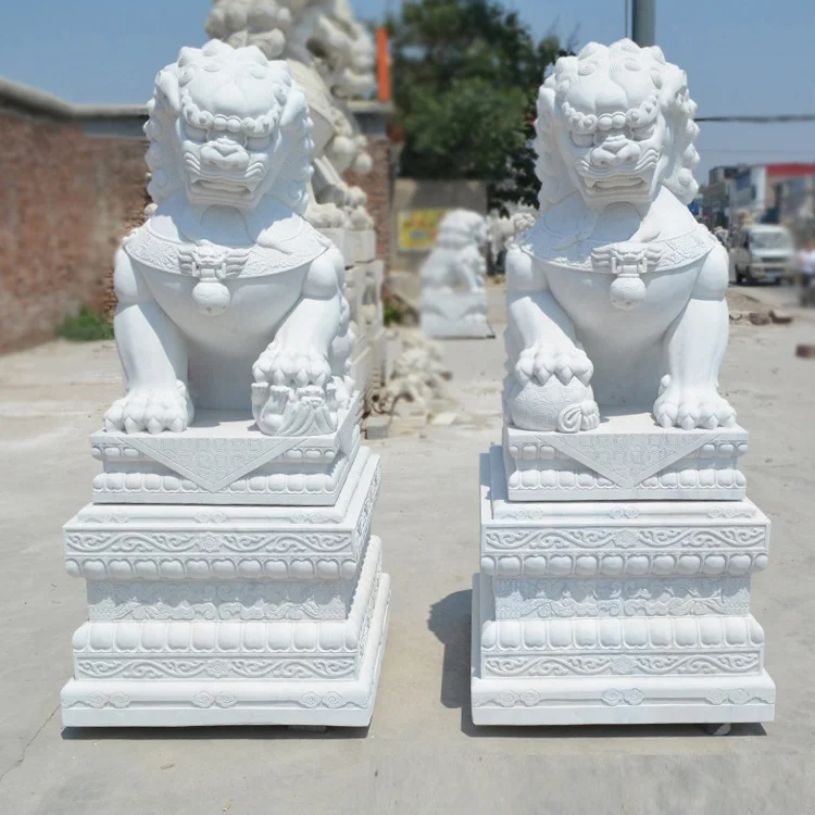 

Garden life size animal outdoor carving sculpture marble lion statues Deposit Only