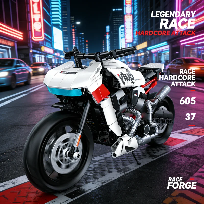 

Tech-Style Racing Motorbike Building Blocks | Detailed Mechanical Motorcycle Bricks Kit | Educational STEM Toy for Collection