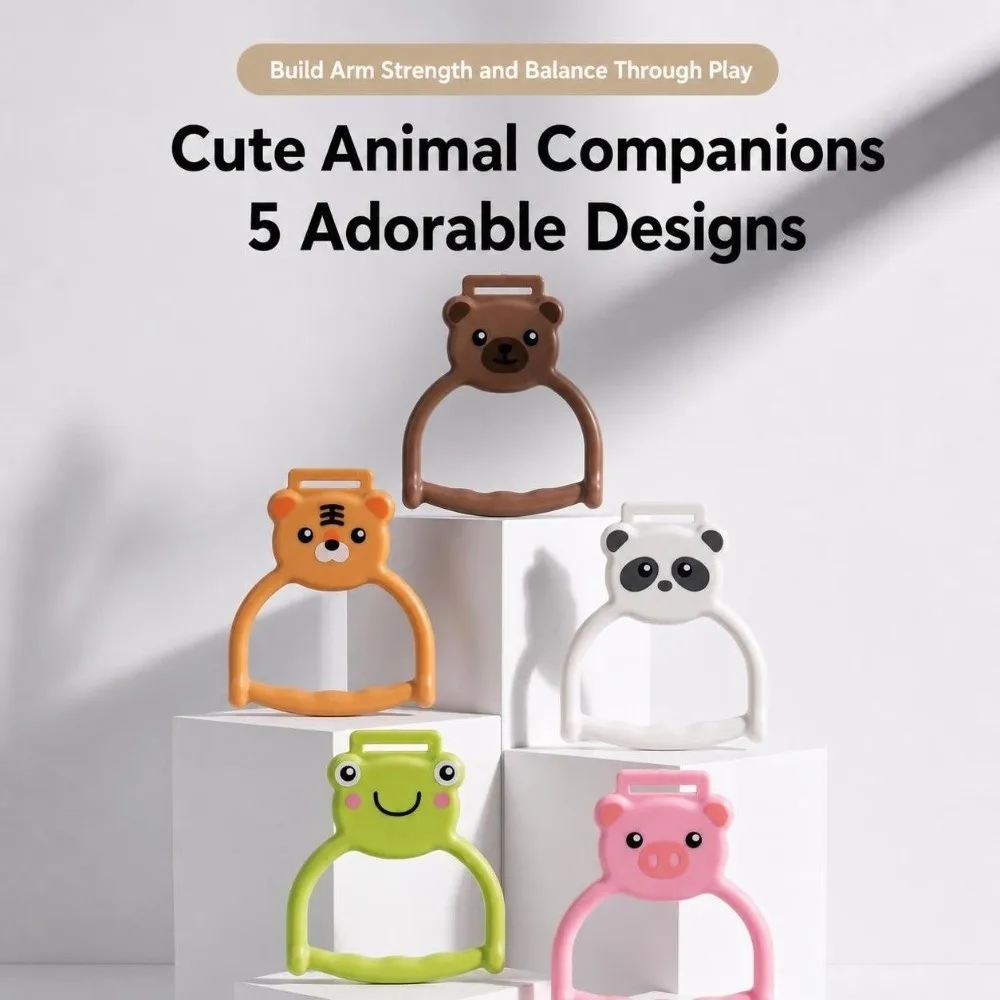 New Cartoon Pull Up Rings Durable Dangling Walking Assistance Rings Portable Playpen Hanging Rings Toddler