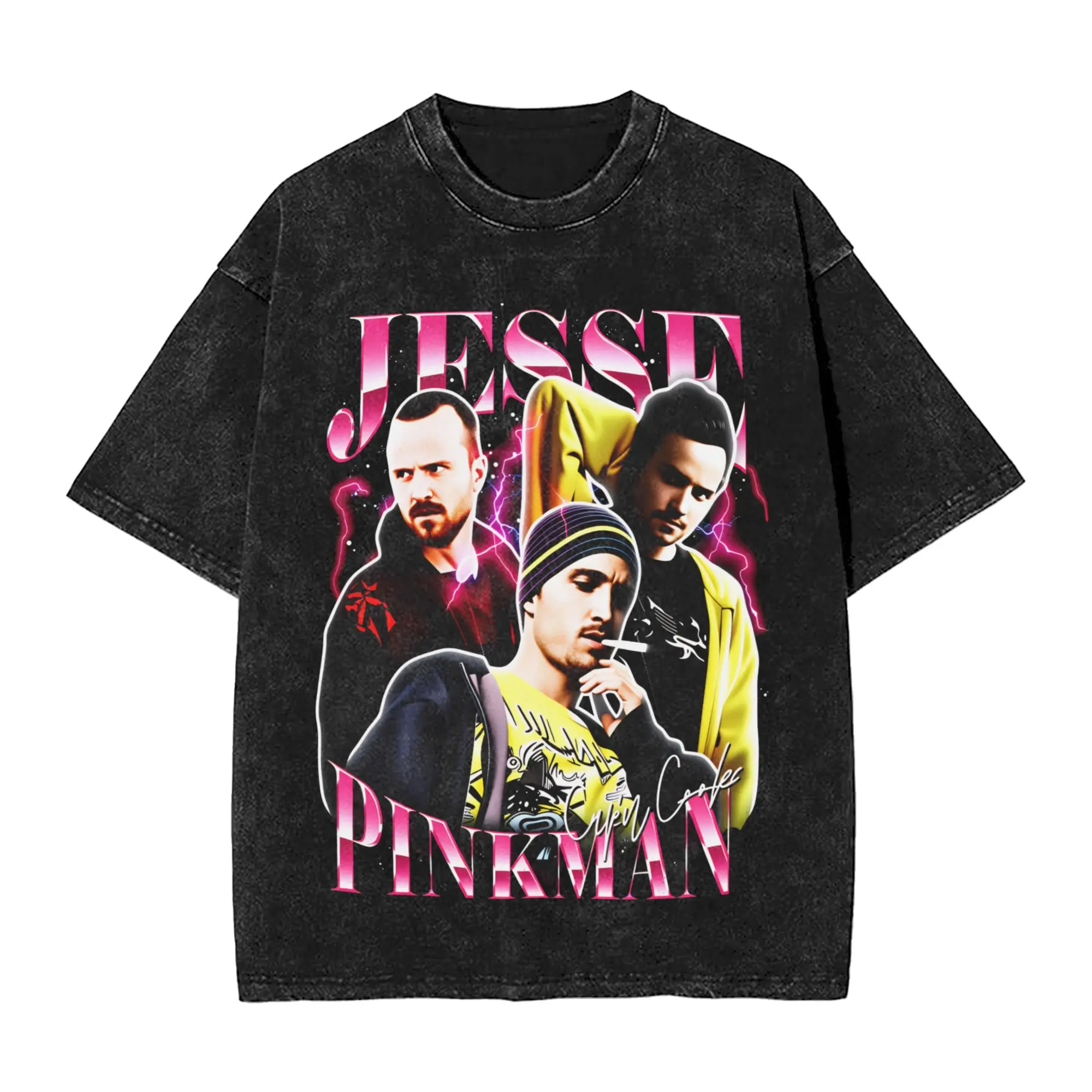Jesse pinkman Washed T-Shirt Men  Streetwear Casual T Shirts Summer Crewneck Trendy Cool Tees Design Oversized Clothing