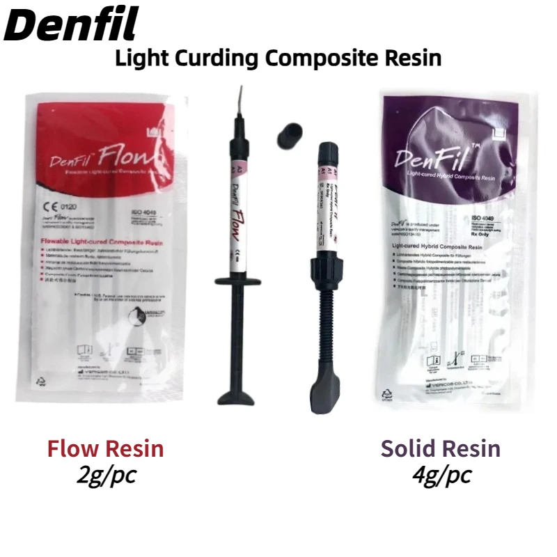 Dental Denfil Light Cured Composite Resin Fluid/Solid Resin Dental Filling Repairing Resin Materials Dental Laboratory Materials