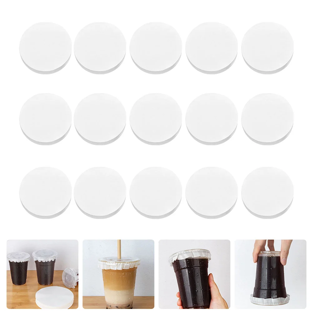 

500 Pcs Leak-proof Sealing Paper Milk Tea Film Bubble Cup Liners Coffee Mug Pads Films Round Man