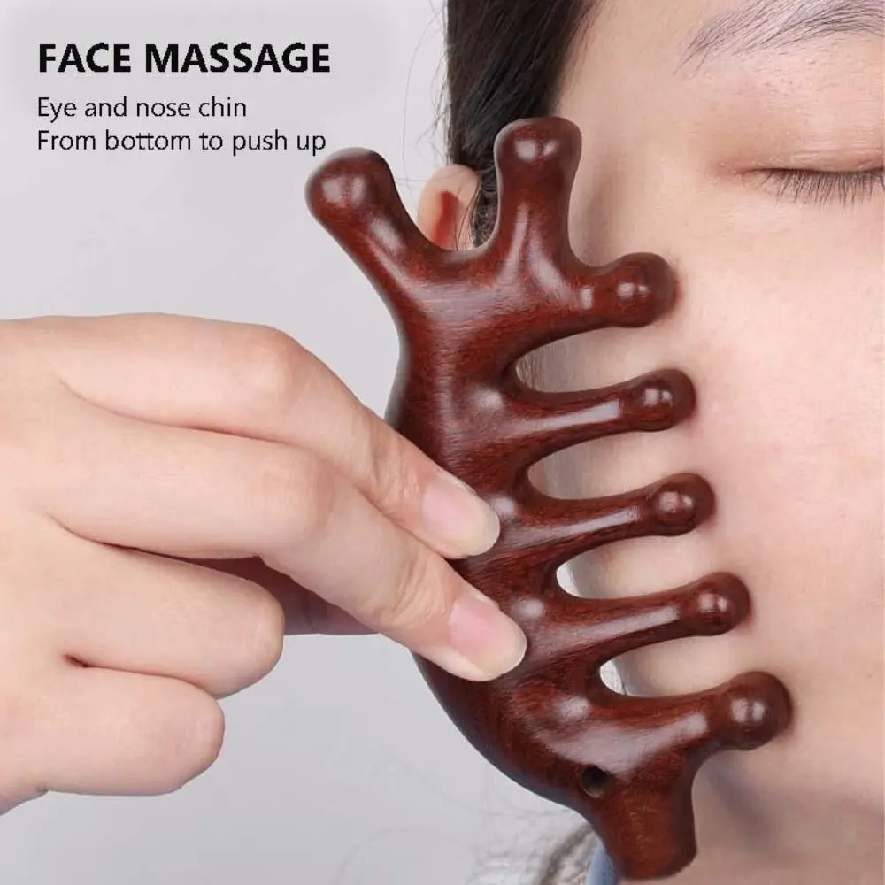 New Portable Body Meridian Massage Comb Scalp Hair Comb Tools Multi-function Wooden Massage Comb Dolphin Five Wide Tooth Combs