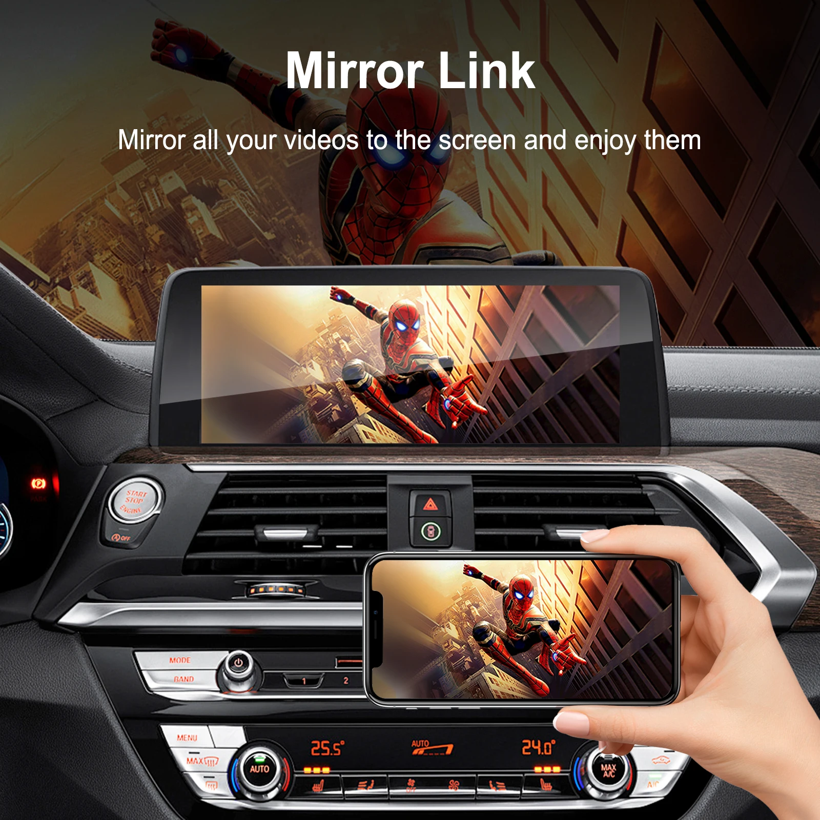 Wireless CarPlay Android Auto Retrofit Kit Interface OEM Screen Upgrade Decoder Box for BMW NBT System, Support Mirror Link DSP