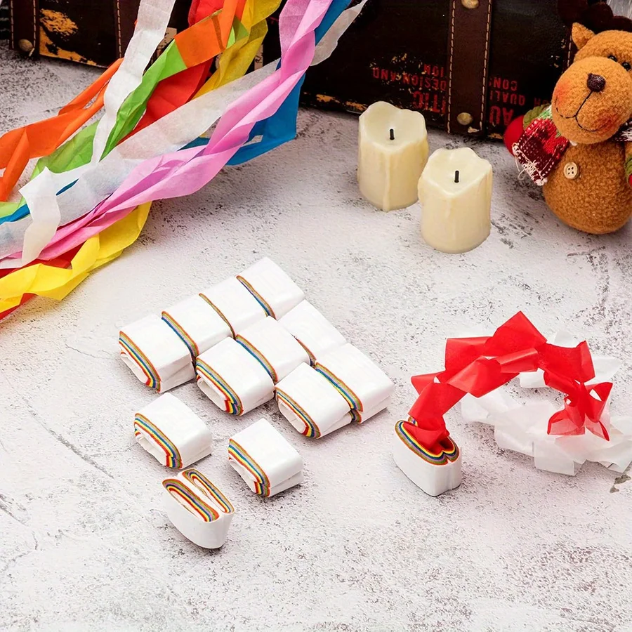 6pcs Mouth Coils Vomit Paper Magic Trick - Colorful/White Magician Props for Stage, Clown Performance, Funny Gag Illusion JXB