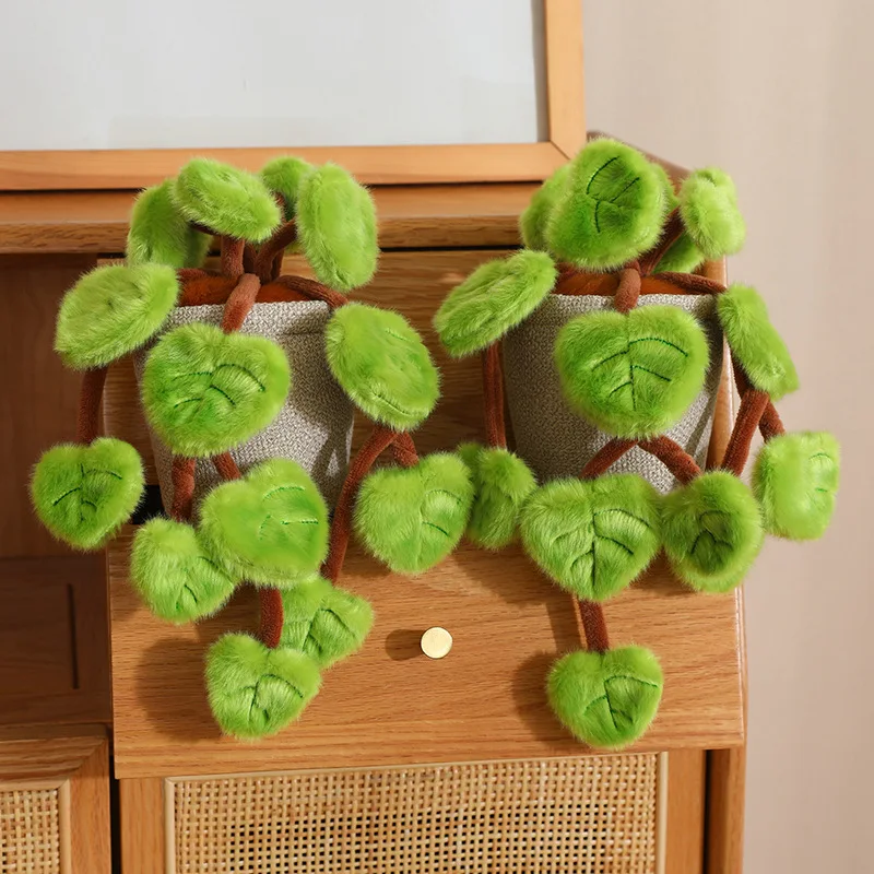 18 cm große, künstliche Pothos-Plüschpflanze im Topf, Stofftier für Heimdekoration und als Geschenk – Detail 12