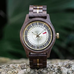 BOBO BIRD Men's Watches Unique Design Date Display Real Wood Wristwatch for Men, Support Custom Logo Dropshipping