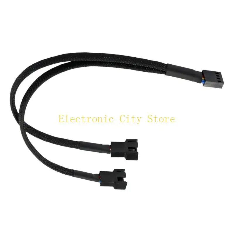 สายเคเบิลพัดลมคอมพิวเตอร์ตัวควบคุมความเร็ว 4pin อะแดปเตอร์สั้นการป้องกัน HU8D