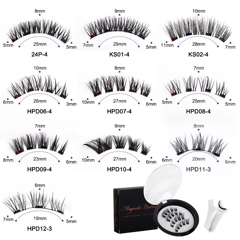 Magnetic Suction Imitation Genuine and Fake Eyelash Set Natural Simulation Waterproof Sweat Proof Glue Free Easy To Wear