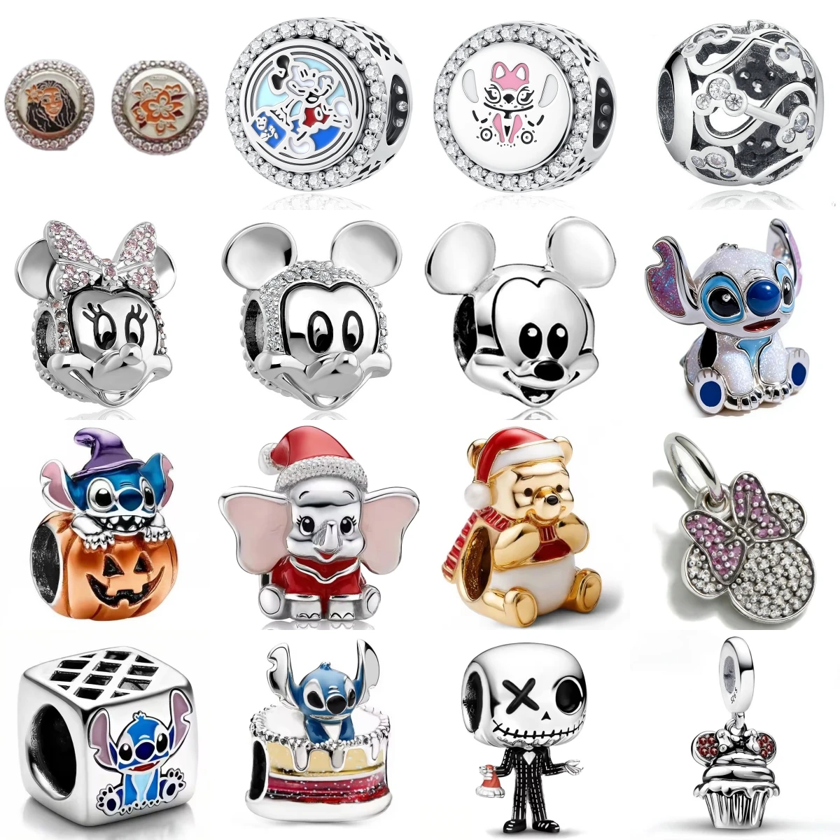 

925 Sterling Silver Christmas Gift Little Bear Charm Santa Hat Dangle Bead Flying Elephant Original DIY Jewelry Gift For Women