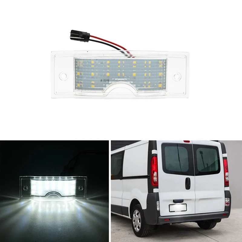 ป้ายทะเบียนรถรถหมายเลข LED แผ่นเรืองแสง8200434687สีขาวสำหรับ Opel movano Renault Master การจราจร Vauxhall ไฟท้าย