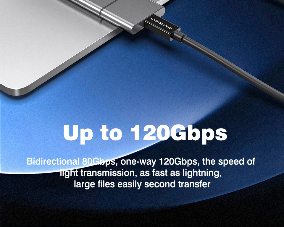 Thunderbolt 5 Kabel Weiches TPE 80Gbps Typ-C USB4 V2 Koaxialkabel USB-C zu C 240W 16K 8K für EGPU Mac MINI SSD iPhone 16 MacBook – Detail 10