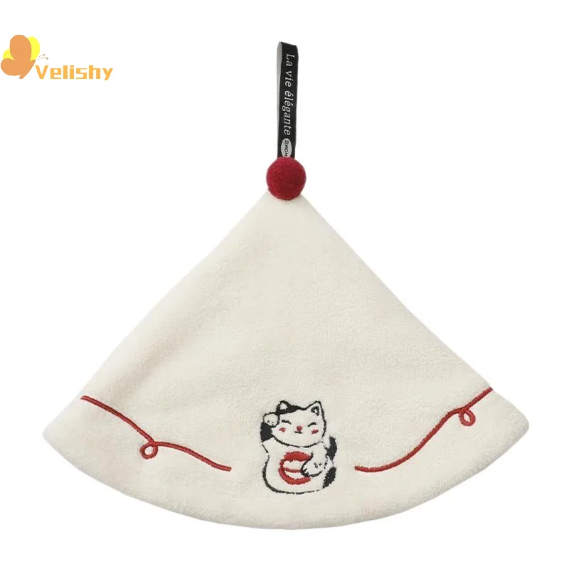 منشفة يد معلقة فاخرة للمنزل للحمام والمطبخ للأطفال والكبار سميكة ماصة بدون ذرف منشفة تجفيف مطرزة #6