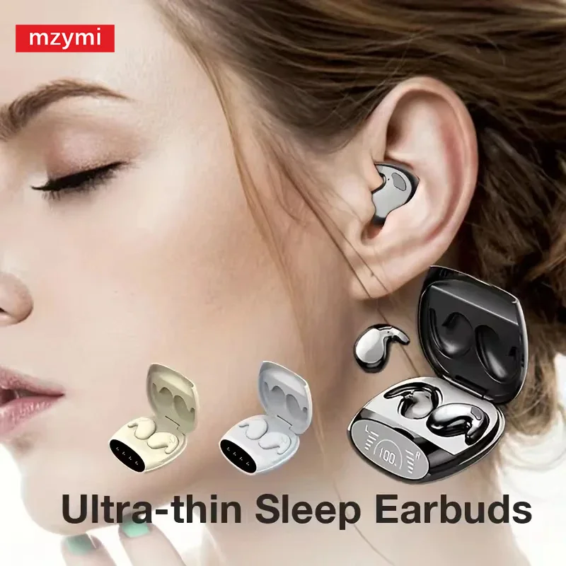 

mzymi MD528 Mini Invisible Sleeping wireless Earbuds TWS Bluetooth Ultra-thin In Ear Earphones Noise Cancelling Sports Headset