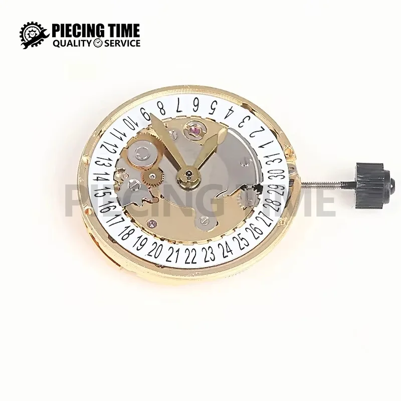 Movimiento mecánico automático de Shanghai 2824, accesorios de reloj, oro plateado, 6 en punto, nuevo