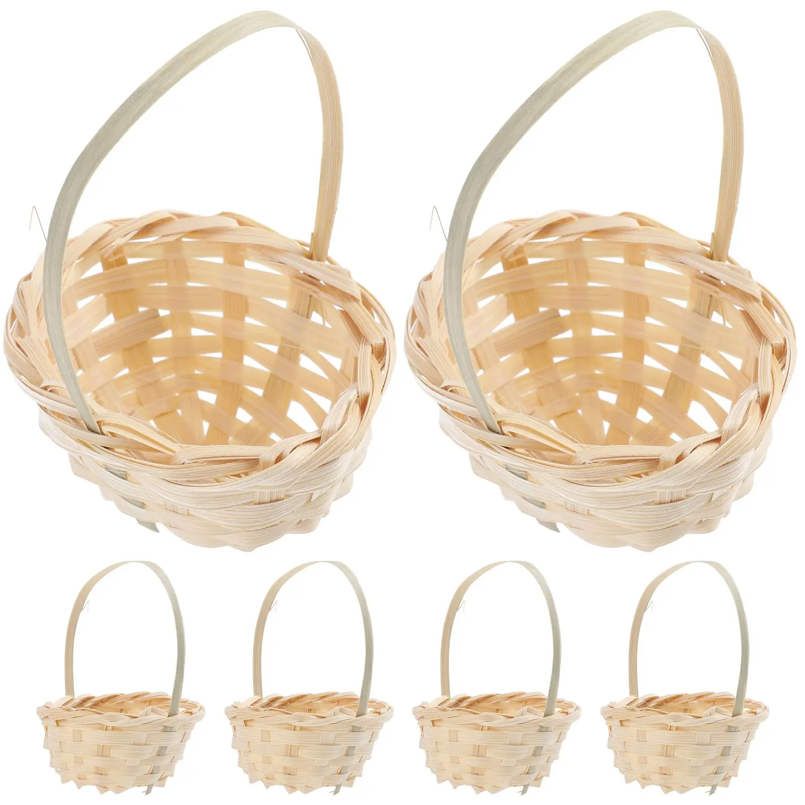 

20 Pcs Bamboo Handwoven Oblong Decorative Home Hand Woven Flower Flower Basket Rustic Natural Storage Woven Basket Mini