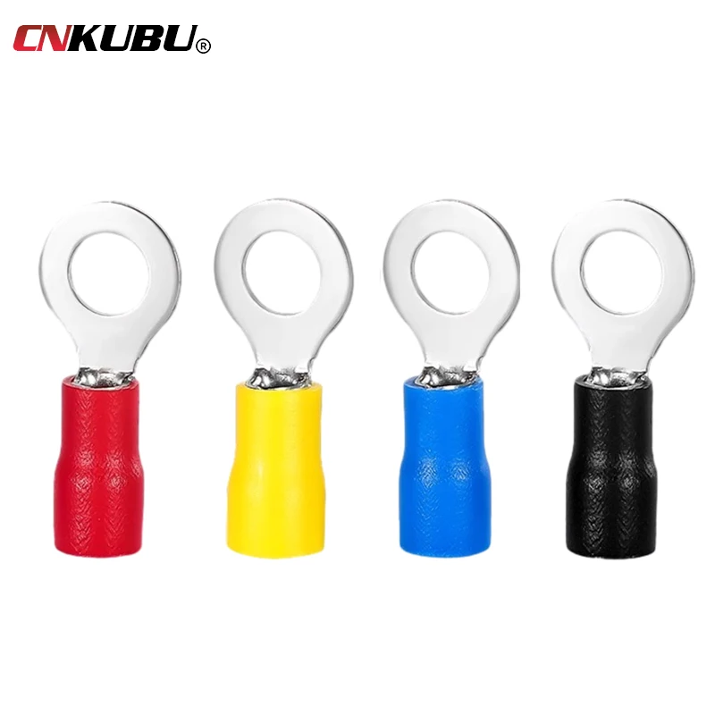 Free Shipping RV Ring Round Insulated Cold Pressed Terminal Wire Quick Connection Tinned End Multi-Size Sold Separately